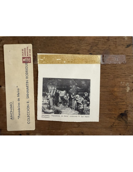 Atribuido a Jenaro Carrero Fernández (Noia 1874–Santiago de Compostela 1902). Panadeiras de Meira. Óleo sobre tabla.
