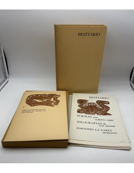 Luis Seoane. (Buenos Aires, Argentina, 1910 - A Coruña, 1979). Los Bueyes del Bestiario Girri. Xilografía.