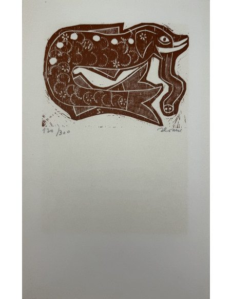 Luis Seoane. (Buenos Aires, Argentina, 1910 - A Coruña, 1979). Bestiario Girri. Xilografía.