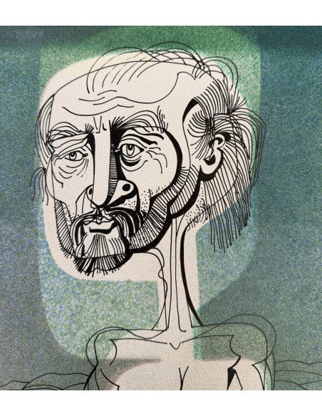 Tomás Pereira Revuelta. (A Coruña 1929-1993). Pareja. Aerógrafo y tinta sobre cartulina.
