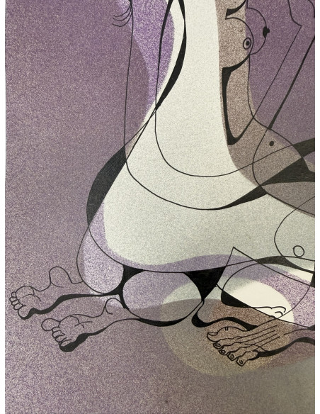 Tomás Pereira Revuelta. (A Coruña 1929-1993). Pareja. Aerógrafo y tinta sobre cartulina.
