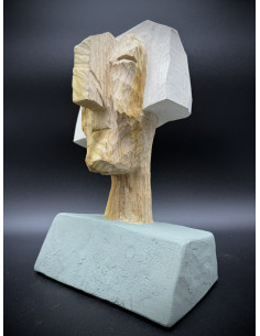 Tino Canicoba . Mari Cielo. Talla en Castaño Policromado.