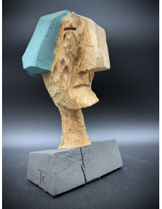 Tino Canicoba .Marina. Talla en madera de castaño...