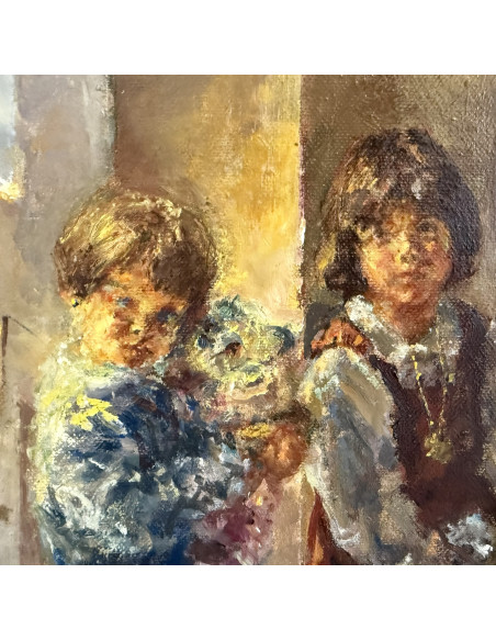 Laureano Quesada (Ferrol, 1941 - A Coruña, 2010). Niñas y Alpujarra. Granada.