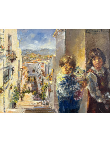 Laureano Quesada (Ferrol, 1941 - A Coruña, 2010). Niñas y Alpujarra. Granada.