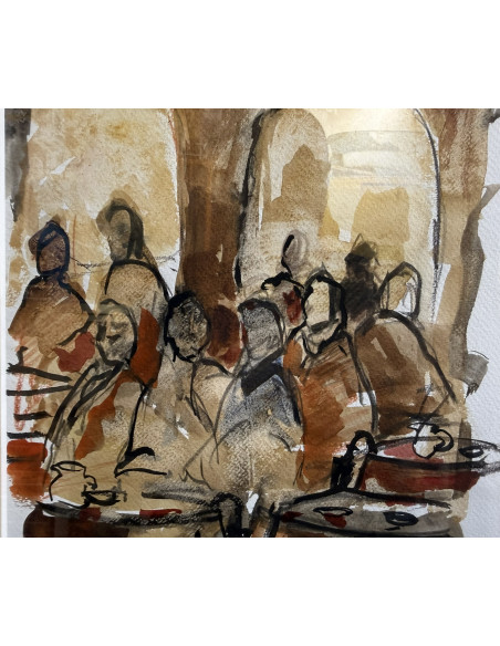 Victoriano Fernández. (A Coruña, 1971). S/t. Técnica mixta sobre cartulina.