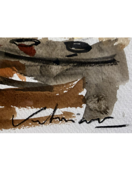 Victoriano Fernández. (A Coruña, 1971). S/t. Técnica mixta sobre cartulina.