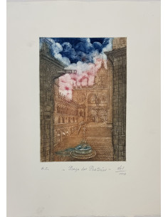 N. Rial. Praza das Praterias. Aguafuerte. 2