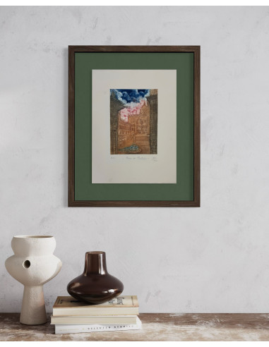 N. Rial. Praza das Praterias. Aguafuerte.