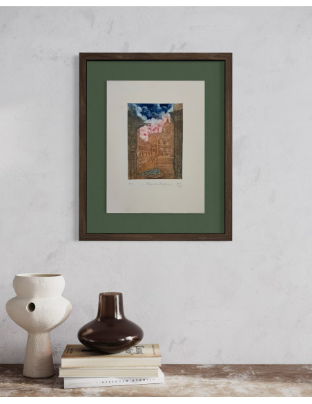 N. Rial. Praza das Praterias. Aguafuerte.