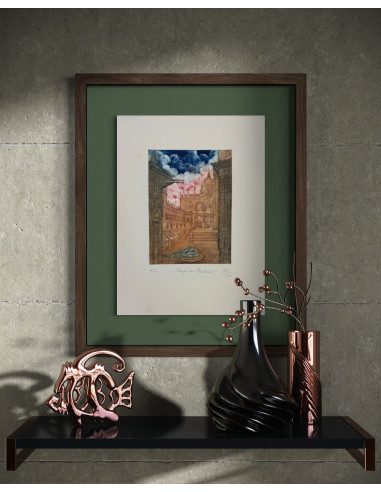 N. Rial. Praza das Praterias. Aguafuerte.