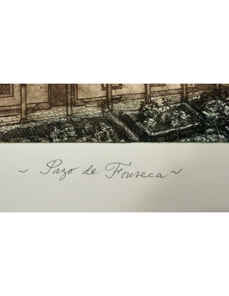 N. Rial. Pazo de Fonseca. Aguafuerte.