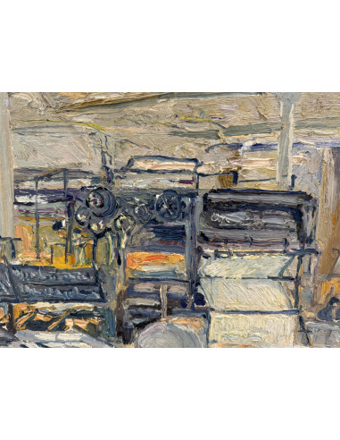 Manuel Santiago. Rotativas Correo Gallego. Óleo...