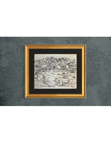 Manuel Colmeiro (Silleda, 1901 - Salvaterra de Miño,1999). S/t. Acuarela.