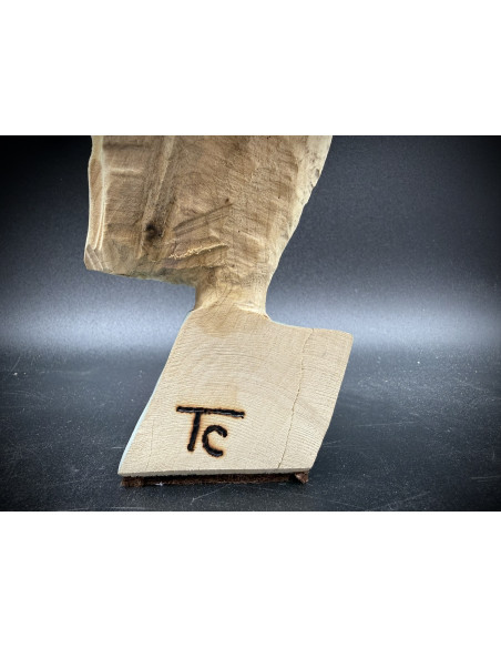 Tino Canicoba . Roxencia. Talla en madera de peral Policromado.