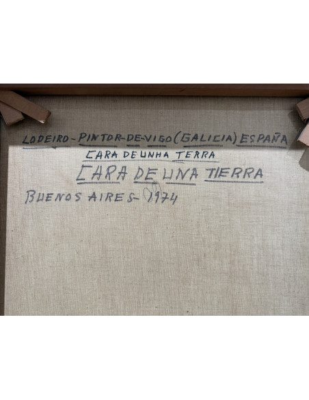 Lodeiro , Xosé Telmo. (Vigo, 1930 - 1996). Cara de una tierra. Óleo sobre lienzo