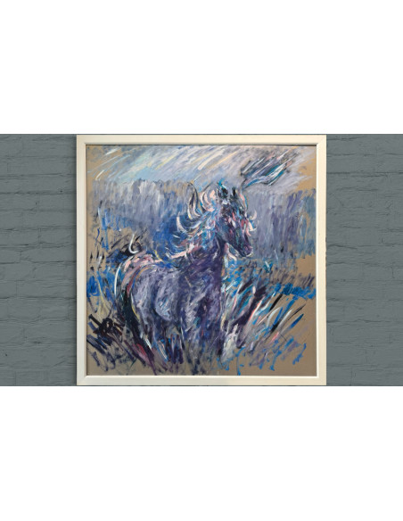 Maribel Mouriño. (Brasil, 1961). Caballo. Oleo sobre tablex.