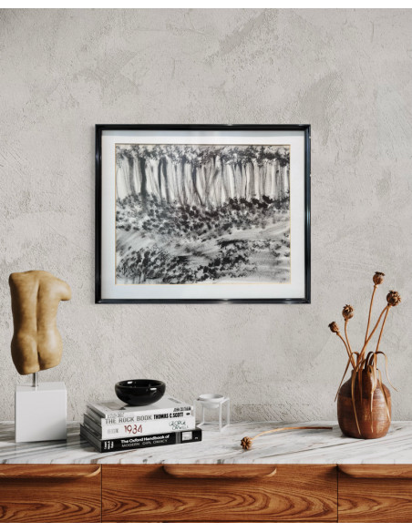 Maribel Mouriño. (Brasil, 1961). Paisaje. Tinta sobre cartulina.