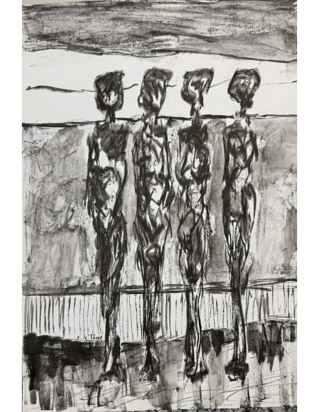 Xosé Tome (Zamora, 1942 - 2005). S/t. Tinta sobre cartulina.