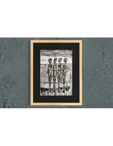Xosé Tome (Zamora, 1942 - 2005). S/t. Tinta sobre cartulina.