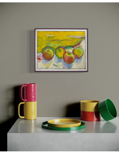 Anxel Huete (Ourense, 1944). Manzanas. Óleo sobre lienzo.