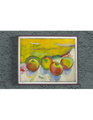 Anxel Huete (Ourense, 1944). Manzanas. Óleo...