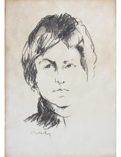 Anxel Huete (Ourense, 1944). Personaje. Carboncillo. 2
