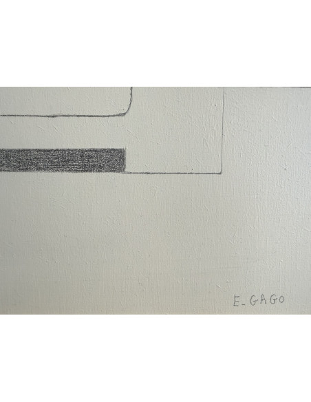 Elena Gago (A Coruña 1940 - 2011). Ineterior. Técnica mixta sobre tabla