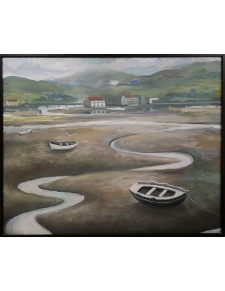 Tenreiro, Jaime (A Coruña, 1955 - 2018) Marismas. Óleo sobre lienzo
