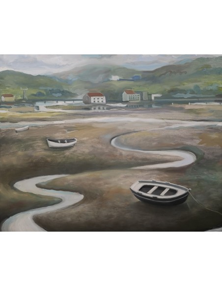Tenreiro, Jaime (A Coruña, 1955 - 2018) Marismas. Óleo sobre lienzo