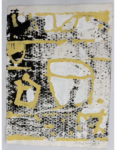 Cabanas, Xaime (A Coruña, 1953 - 2013). Sin título. Técnica mixta sobre cartulina.