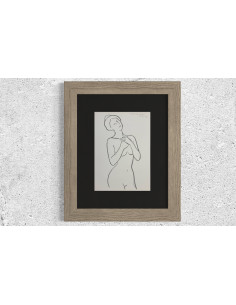 Elena Gago (A Coruña 1940 - 2011). Desnudo. Carboncillo.