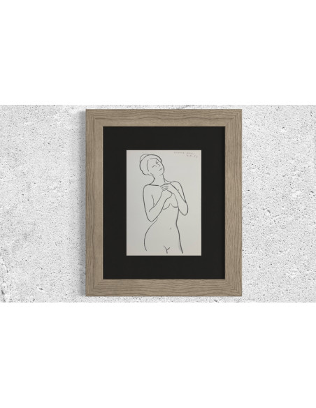 Elena Gago (A Coruña 1940 - 2011). Desnudo. Carboncillo.