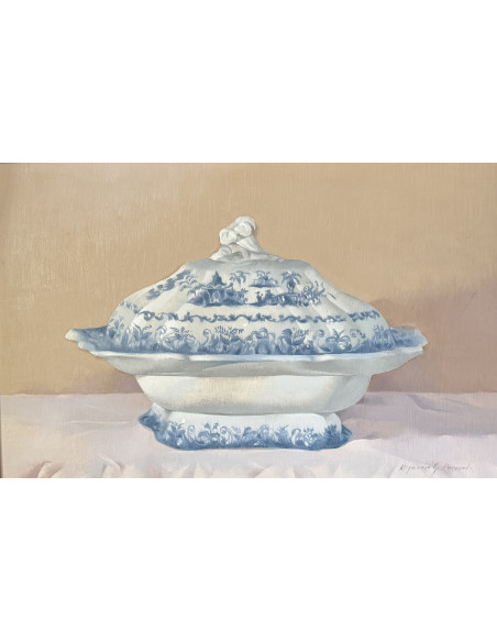 Alejandro González Pascual. ( A Coruña, 1930 - 1993 ). Bodegón. Óleo sobre tabla.