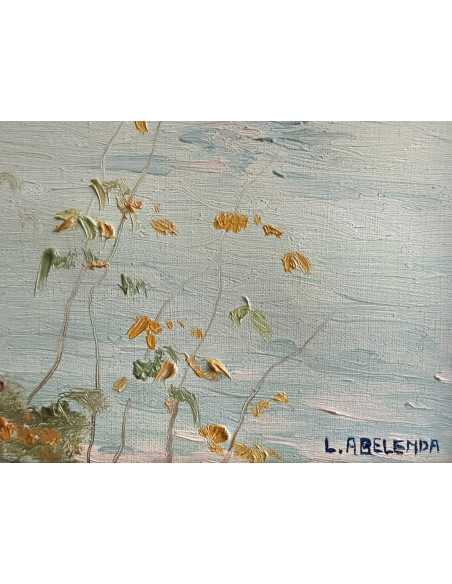 Abelenda Freire, Leonardo. (A Coruña 1928 - Madrid 1995). Mañana de Otoño (Paris). Óleo sobre lienzo.