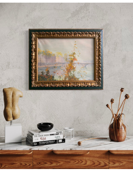 Abelenda Freire, Leonardo. (A Coruña 1928 - Madrid 1995). Mañana de Otoño (Paris). Óleo sobre lienzo.