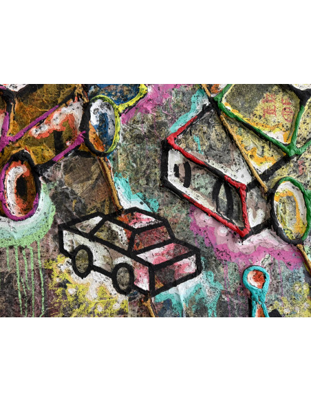 Durán Candal (A Coruña, 1978). Nos prometieron coches volando. (Mixta sobre lienzo).