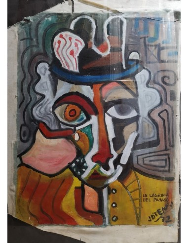 Tenreiro , Jaime (A Coruña, 1955 - 2018) Lágrimas de payaso. Técnica mixta sobre tela