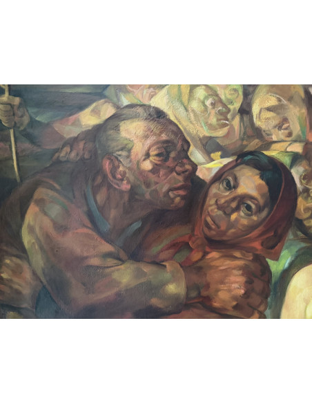 Rivas Briones. (Madrid, 1918 - Pontevedra, 2004). Toleirada da Leiteira. Óleo sobre lienzo.