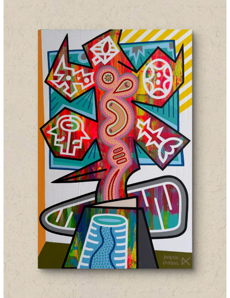 Durán Candal (A Coruña, 1978). Too many flowers. (Mixta sobre lienzo).