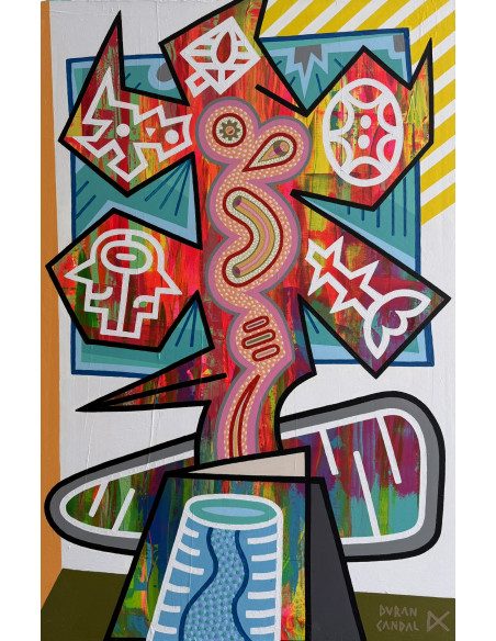 Durán Candal (A Coruña, 1978). Too many flowers. (Mixta sobre lienzo).