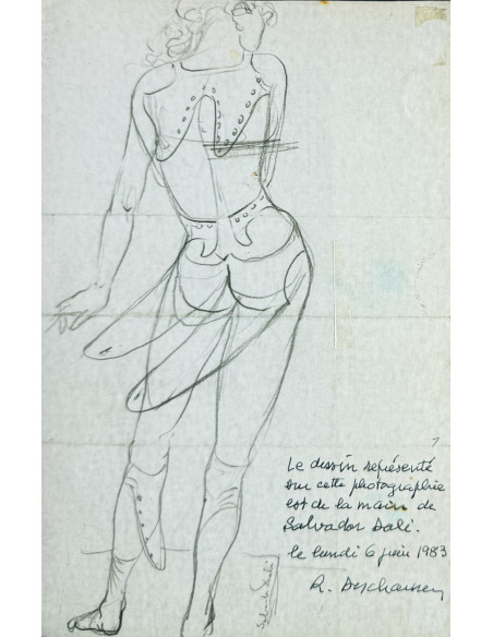 Salvador Dalí (Figueres, Gerona, 1904–1989)  Étude d’une figure de mode pour The American Weekly, 1935. Lápiz sobre papel.