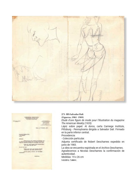 Salvador Dalí (Figueres, Gerona, 1904–1989)  Étude d’une figure de mode pour The American Weekly, 1935. Lápiz sobre papel.