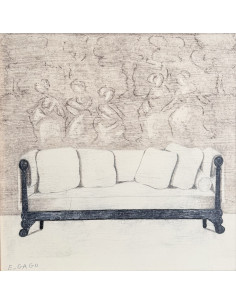 Elena Gago (A Coruña 1940 - 2011). Interior. Técnica... 2