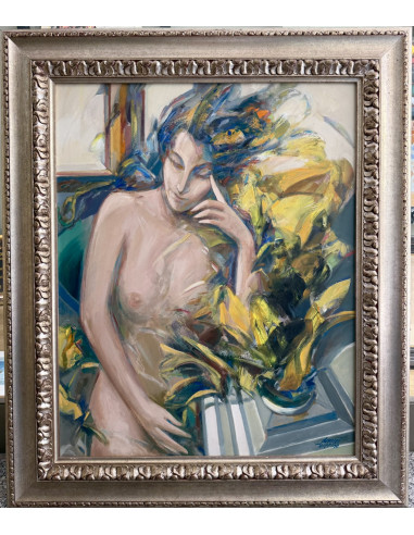 Daniel Merino. (Madrid, 1941 - 2011). Éxtasis. Óleo sobre lienzo.