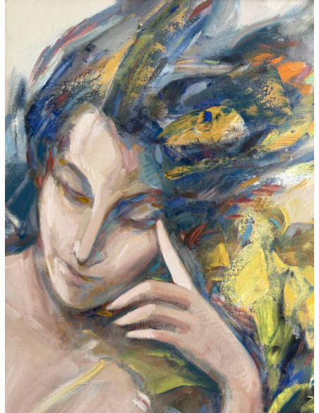 Daniel Merino. (Madrid, 1941 - 2011). Éxtasis. Óleo sobre lienzo.