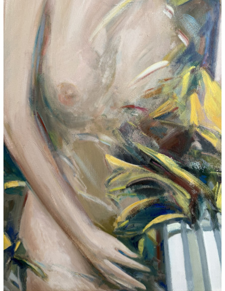 Daniel Merino. (Madrid, 1941 - 2011). Éxtasis. Óleo sobre lienzo.