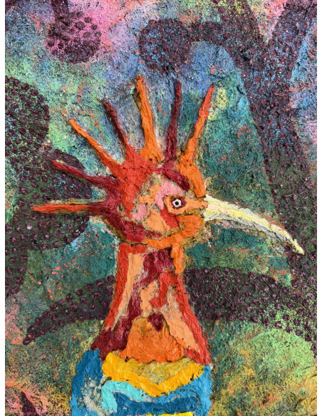Durán Candal (A Coruña, 1978). Pájaros II. (Mixta sobre lienzo).