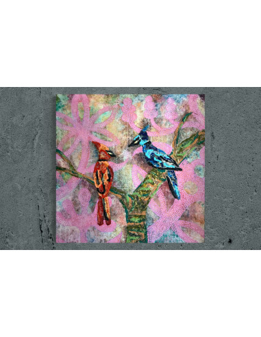 Durán Candal (A Coruña, 1978). Pájaros III. (Mixta sobre lienzo).