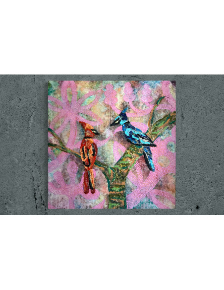 Durán Candal (A Coruña, 1978). Pájaros III. (Mixta sobre lienzo).